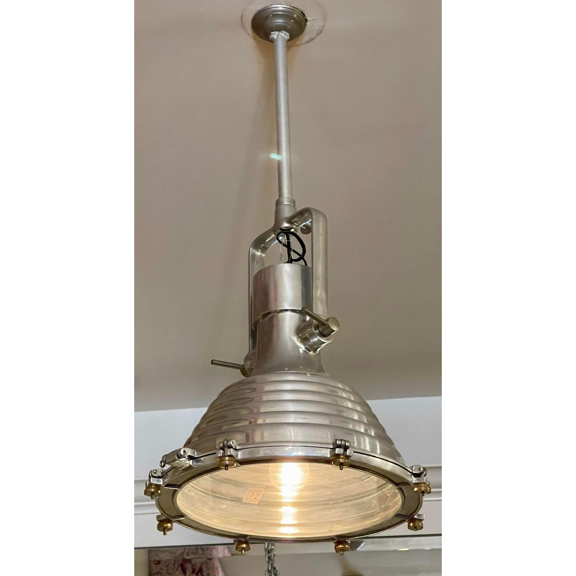 American Industrial Chic Nautical Pendant Light Fixture For Sale
