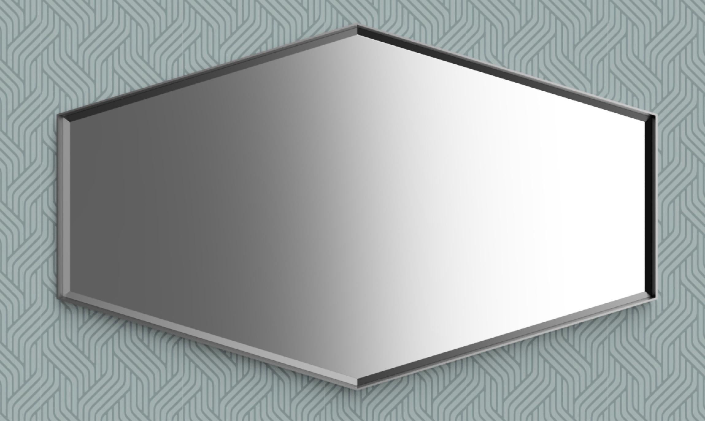 Sechseckige Stahlspiegel im Industrie-Chic-Stil von Eros mit einfachem oder antikem Spiegel (Geschwärzt) im Angebot