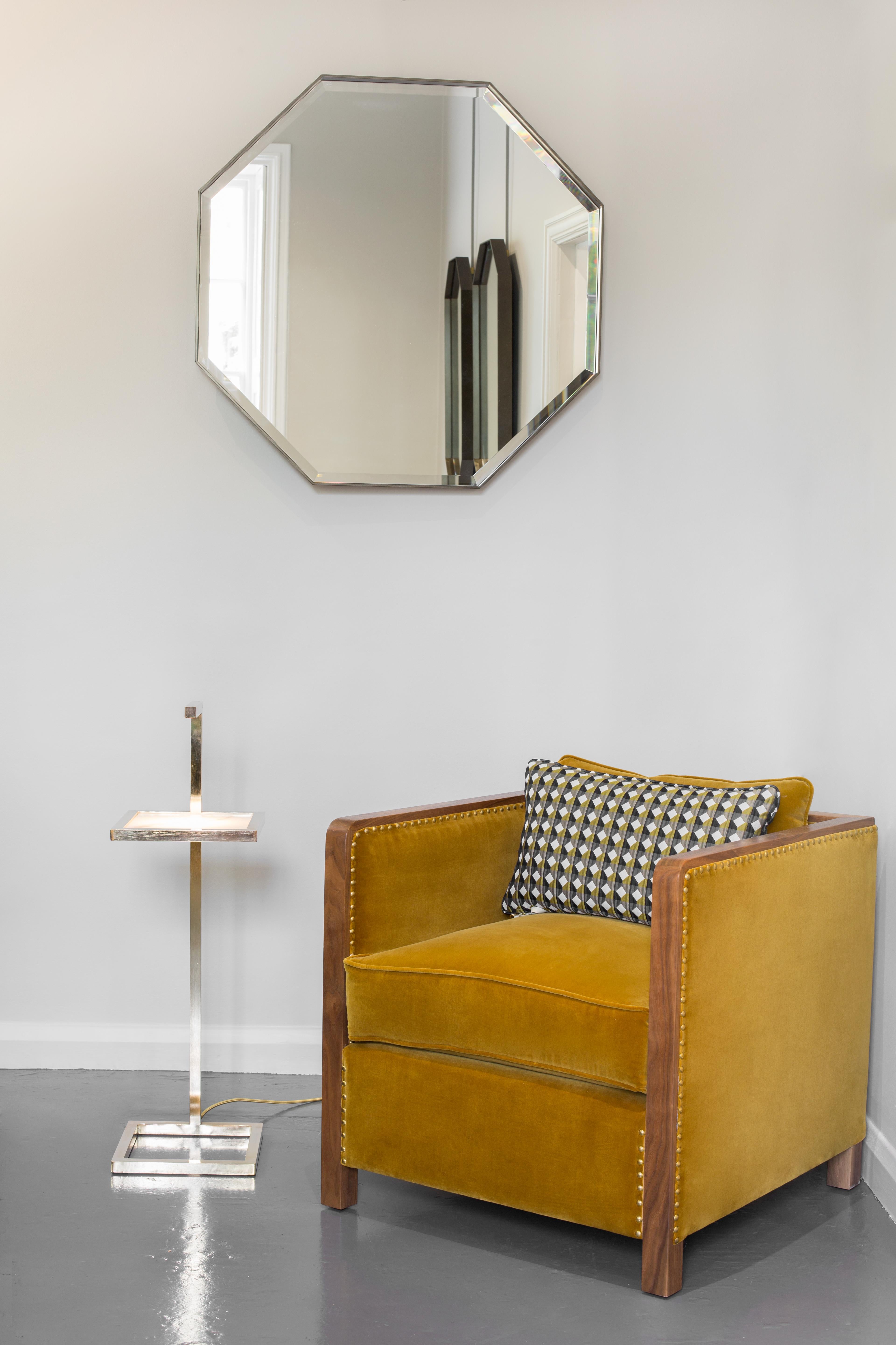 Achteckige Stahlspiegel im Industrie-Chic-Stil von Eros mit schlichtem oder antikem Spiegel im Zustand „Neu“ im Angebot in London, GB