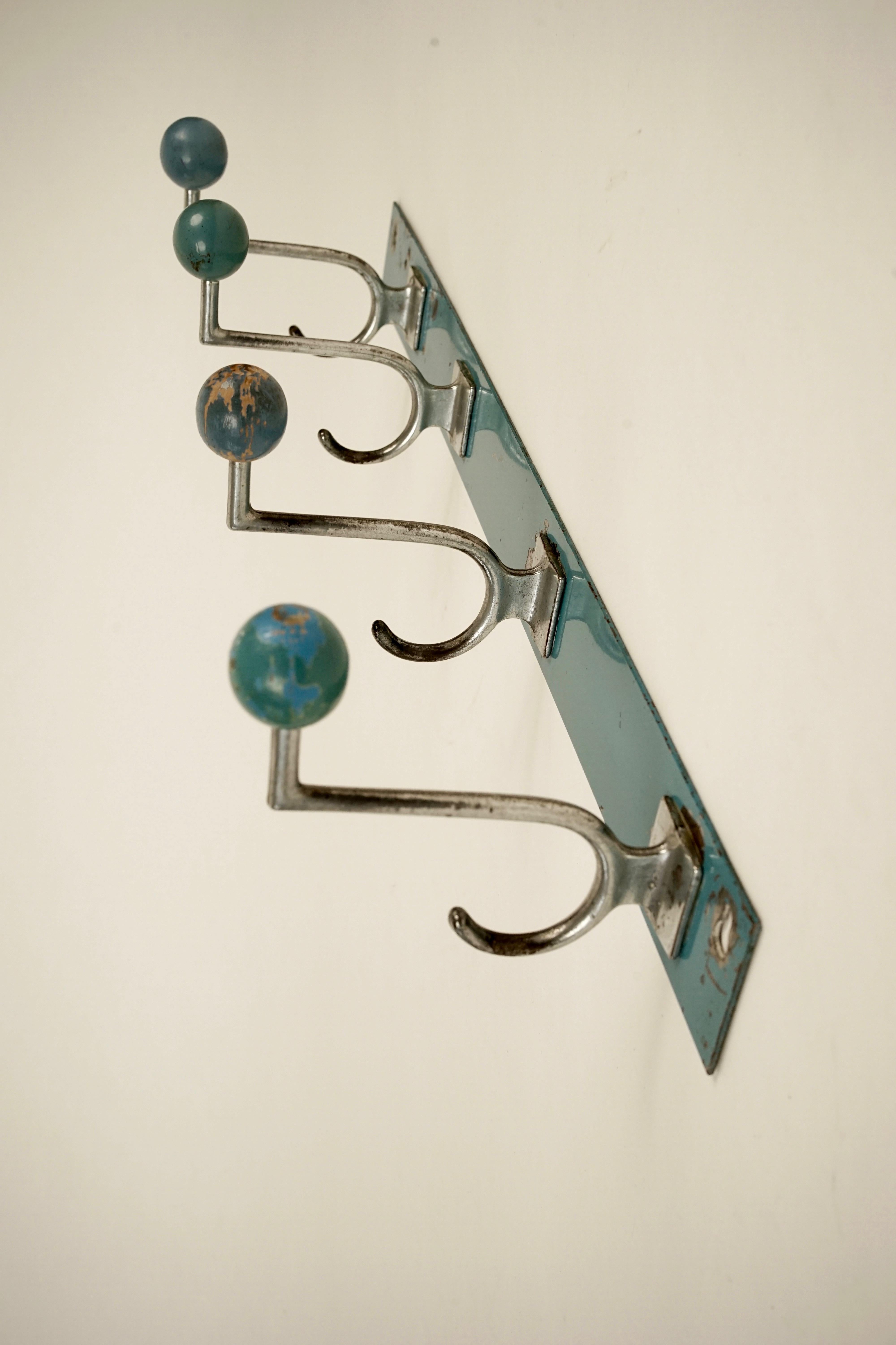 Industrial Coat Hooks from 1930s In Distressed Condition In Vienna, Austria