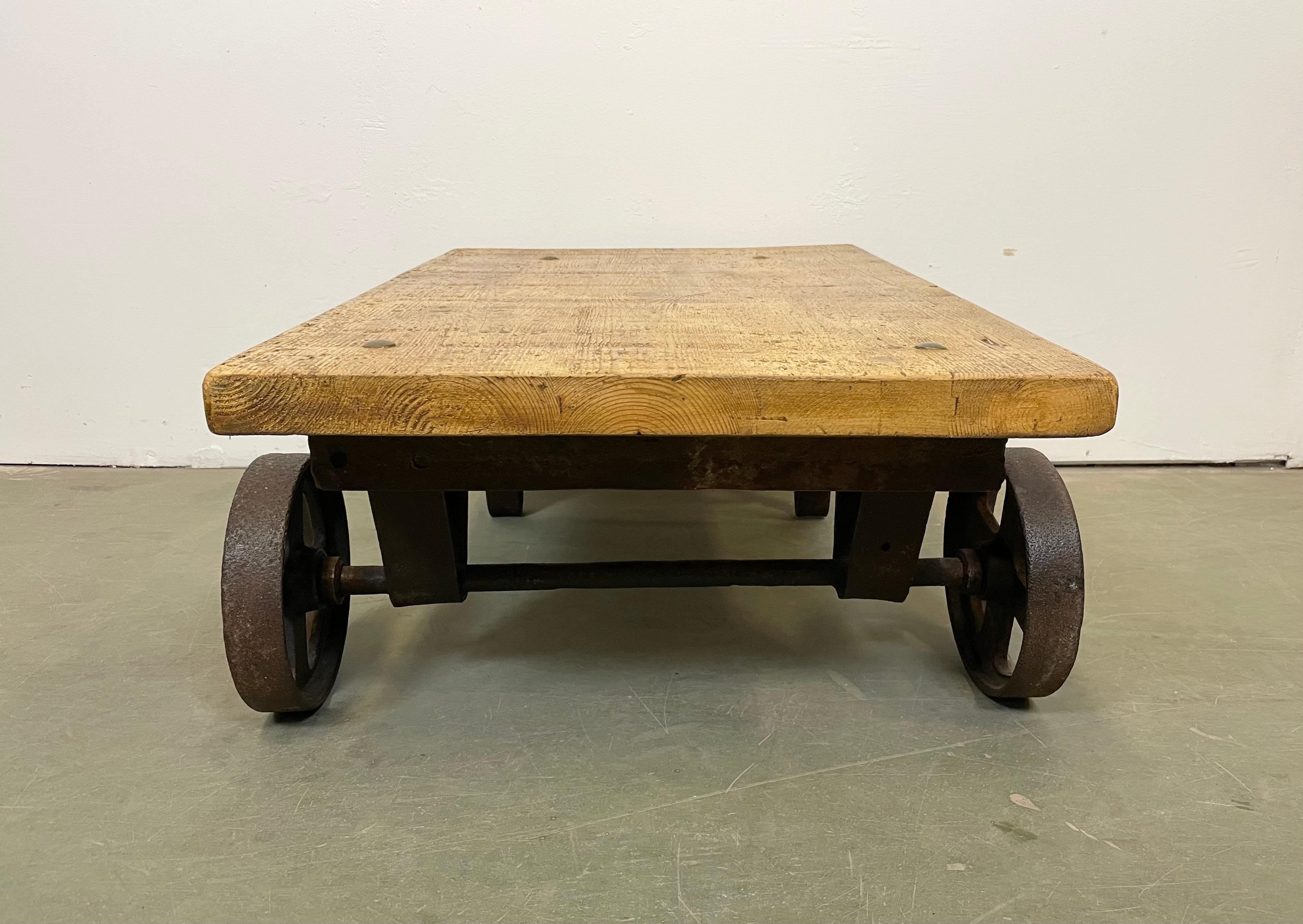 Industrial Coffee Table Cart, 1950s 7