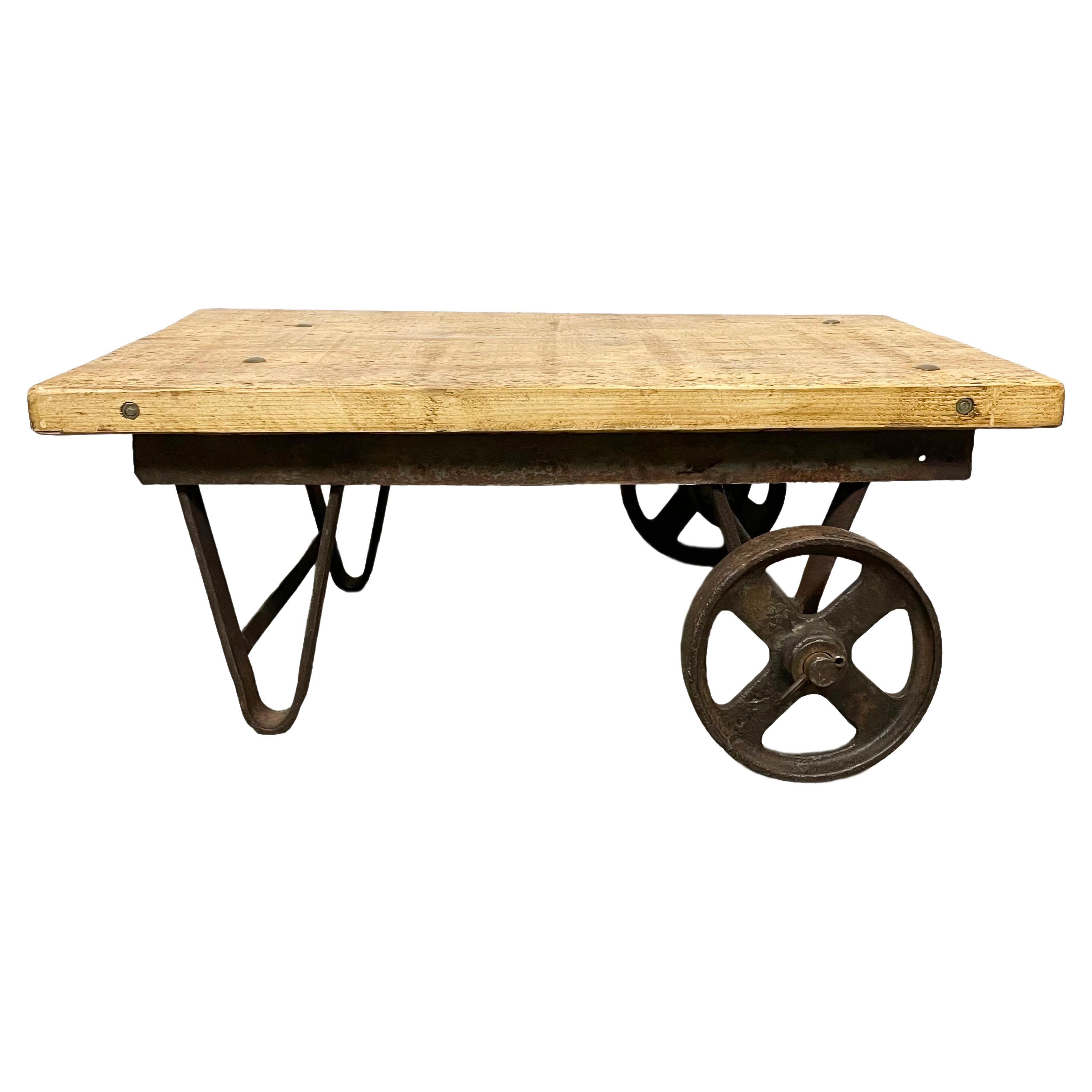 Industrial Coffee Table Cart, 1950s