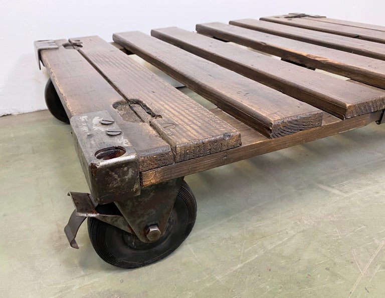 Iron Industrial Coffee Table Cart, 1960s