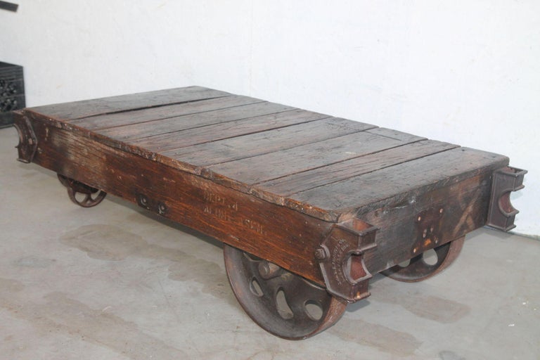 Industrial Coffee Table Cart For Sale at 1stDibs