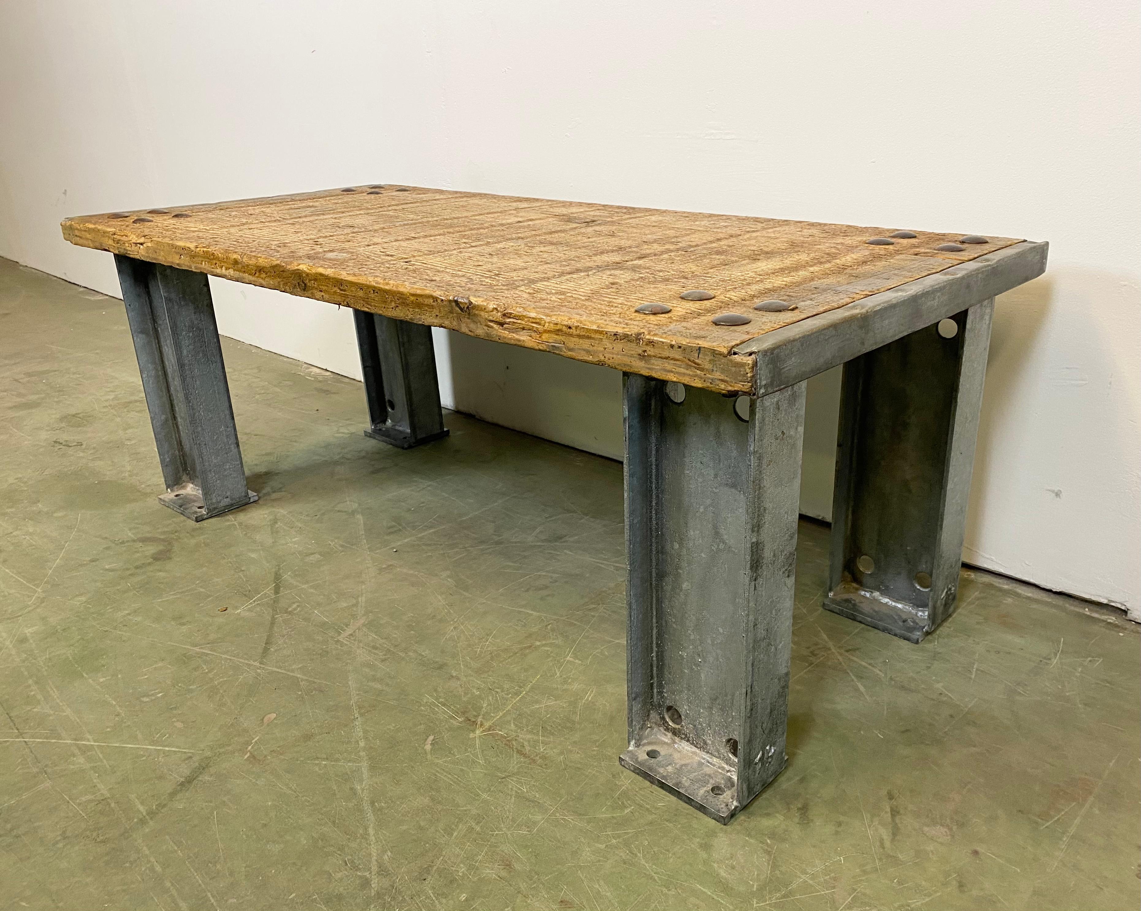 Czech Industrial Coffee Table For Sale