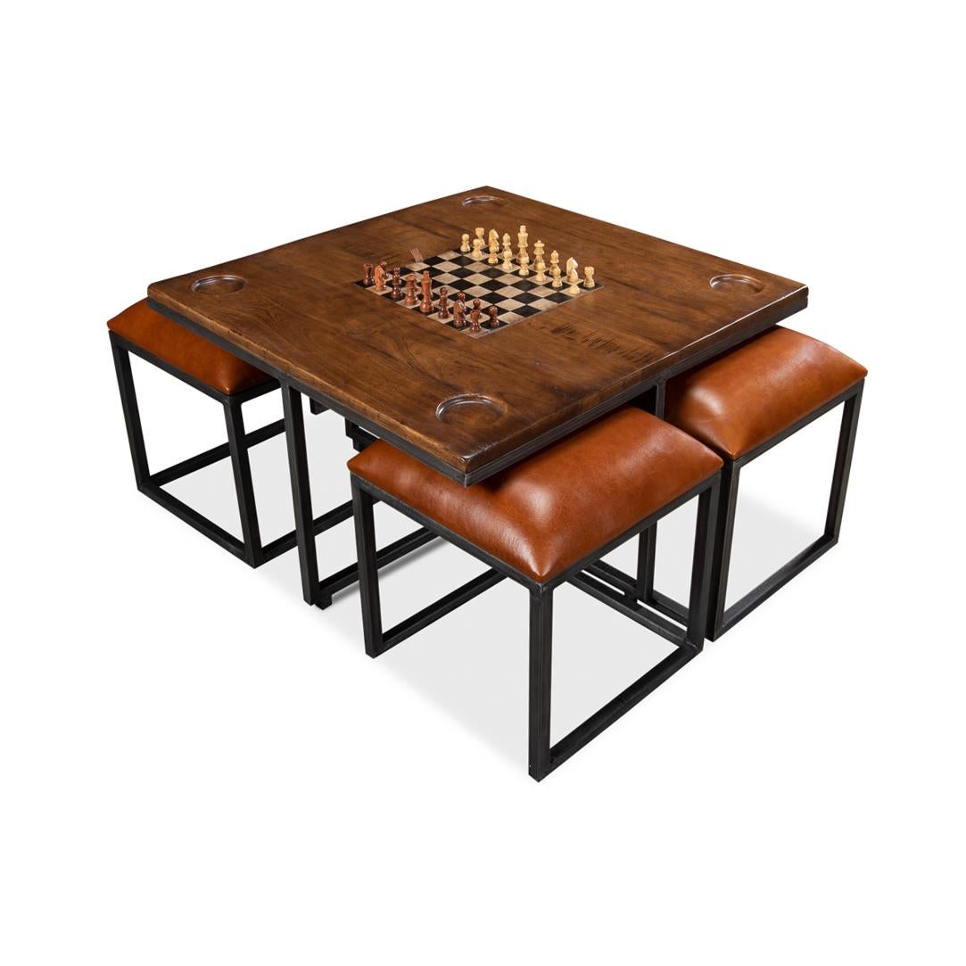 Asian Industrial Coffee Table Game Table For Sale