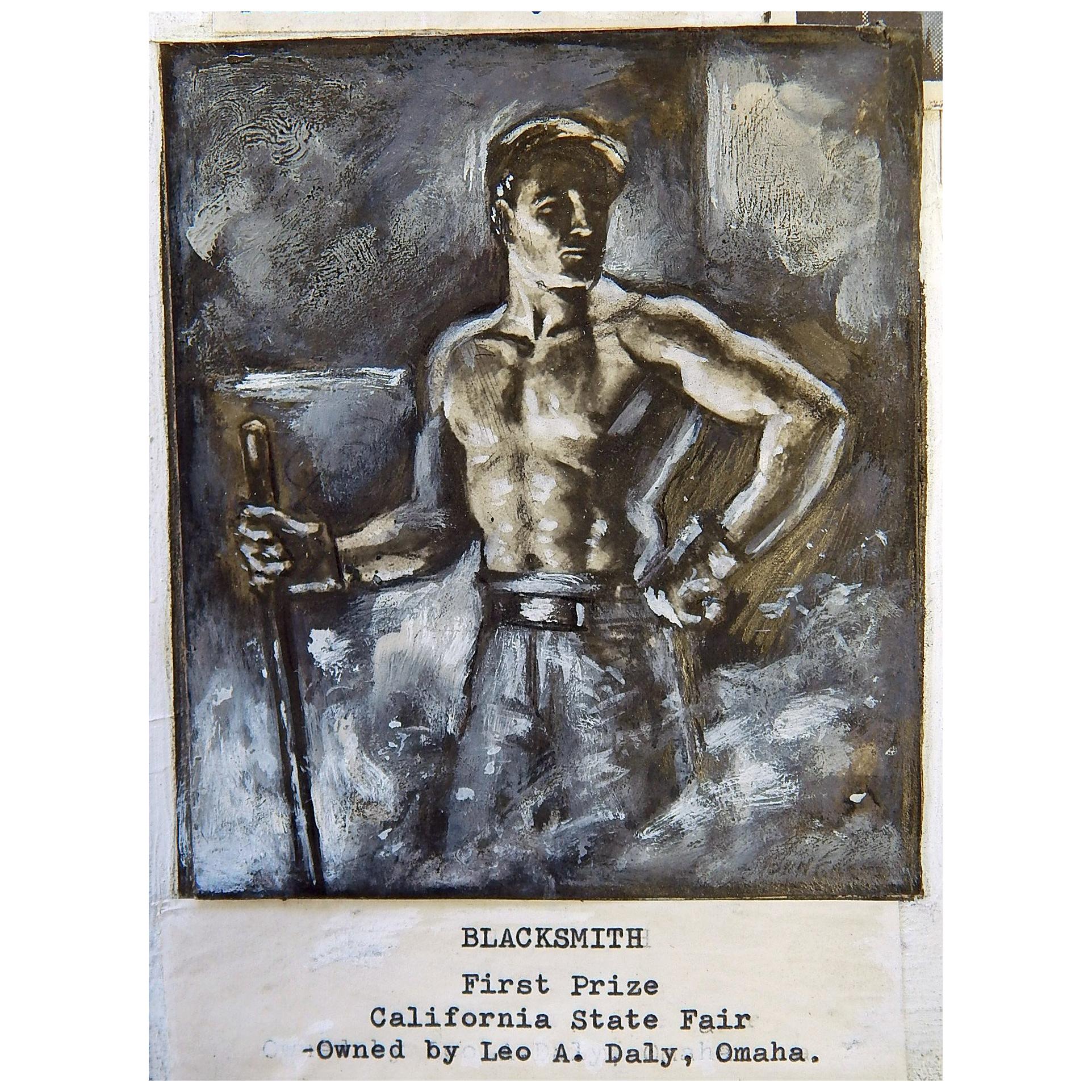 "Industrial, " Collection of Ironworker Paintings and Drawings by Garth, 1920s