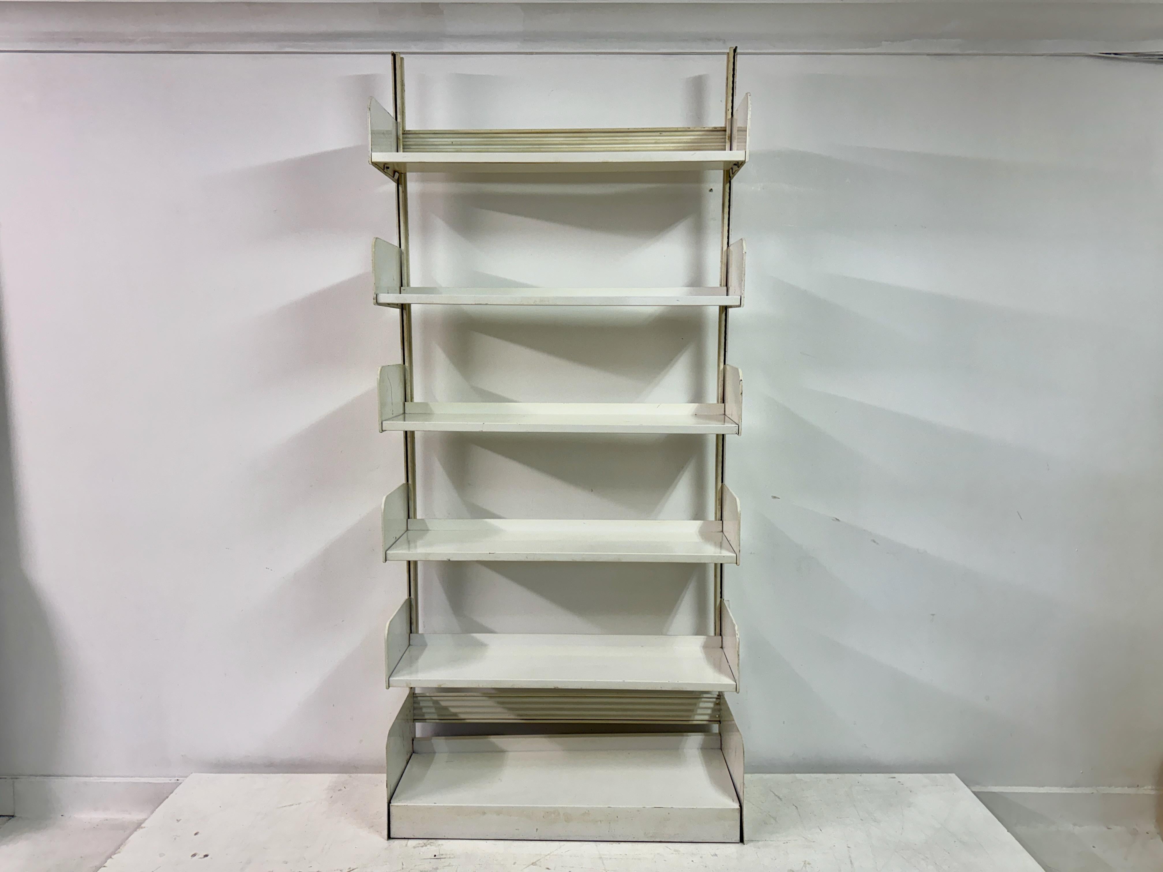 Industrial Congresso Bookcase or Shelving System in White Steel by Lips Vago For Sale 4