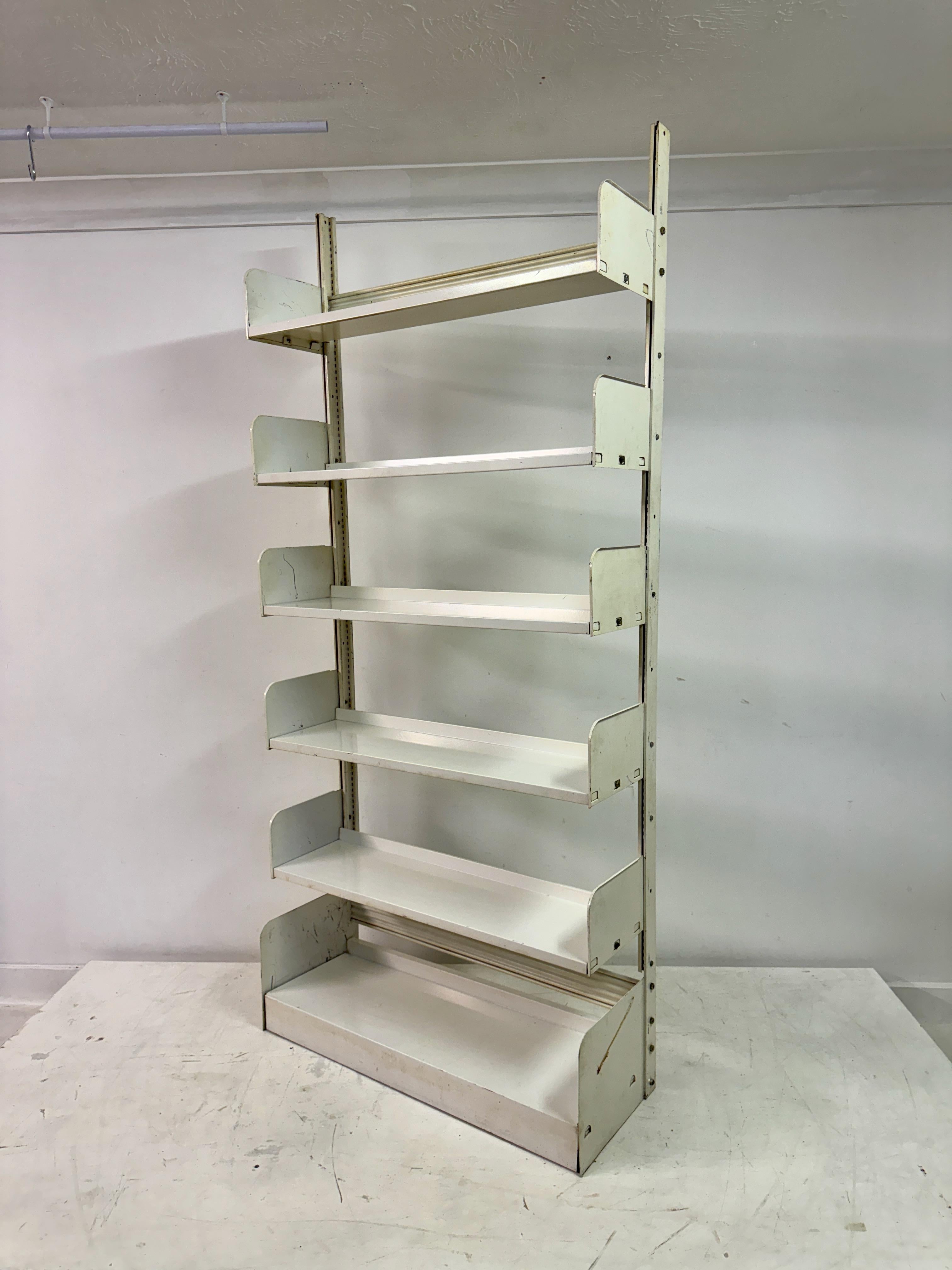 Industrial Congresso Bookcase or Shelving System in White Steel by Lips Vago For Sale 5