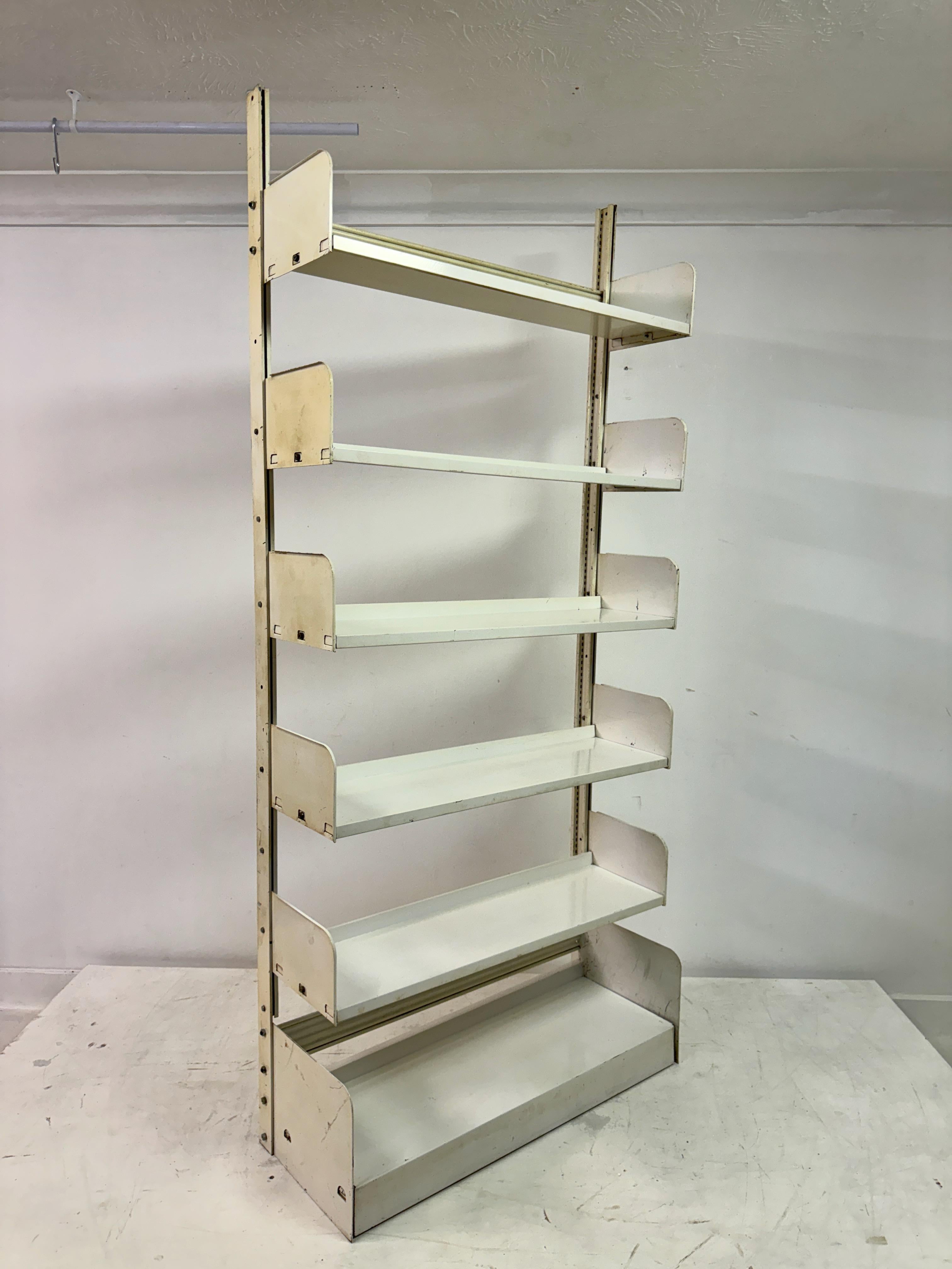 Industrial Congresso Bookcase or Shelving System in White Steel by Lips Vago For Sale 6