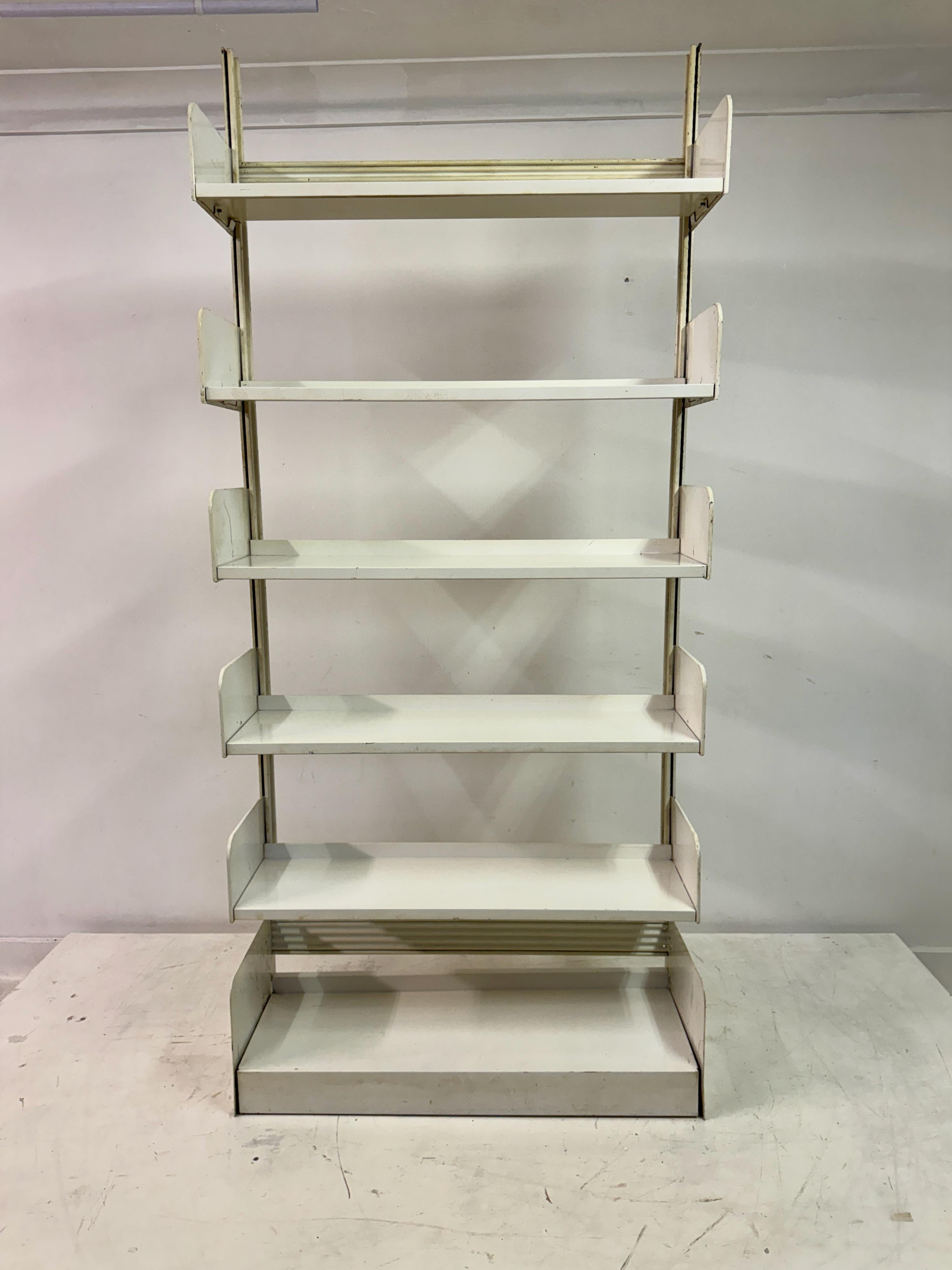 Mid-Century Modern Industrial Congresso Bookcase or Shelving System in White Steel by Lips Vago For Sale