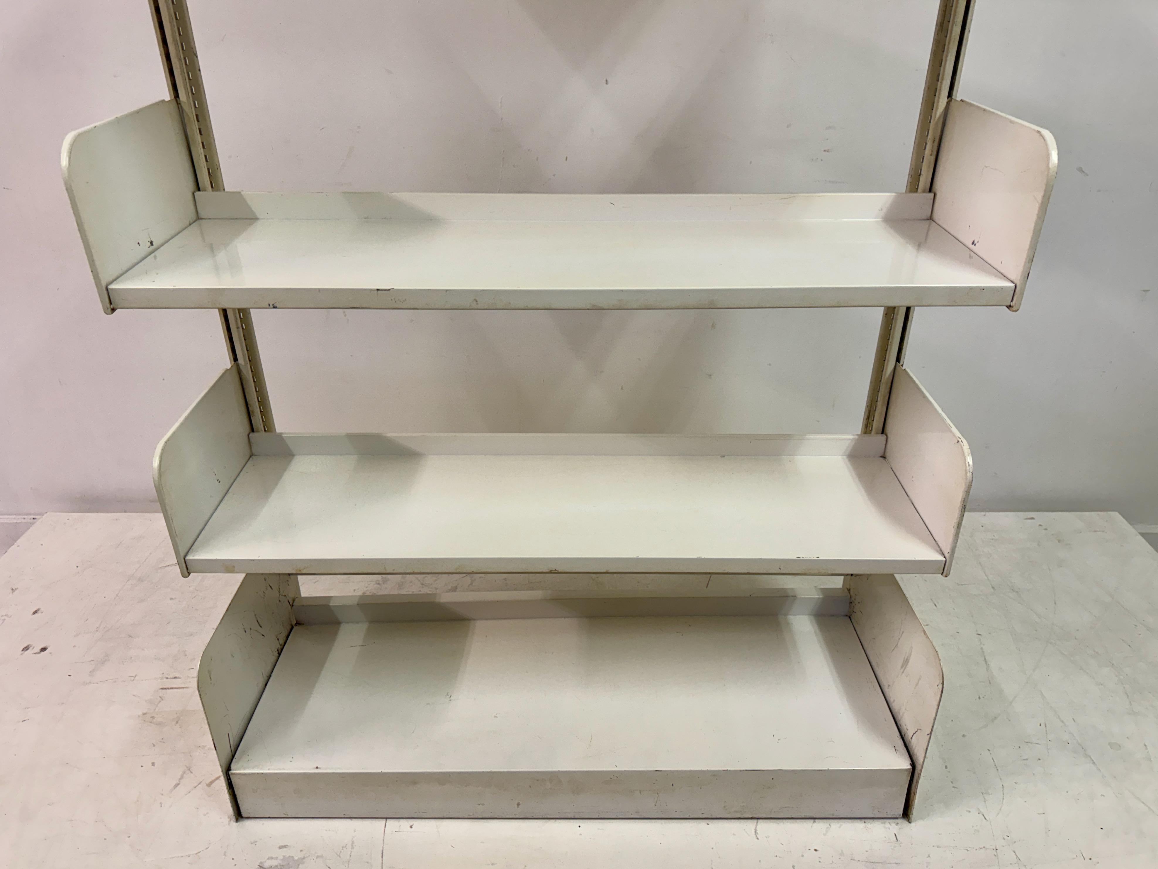 Italian Industrial Congresso Bookcase or Shelving System in White Steel by Lips Vago For Sale