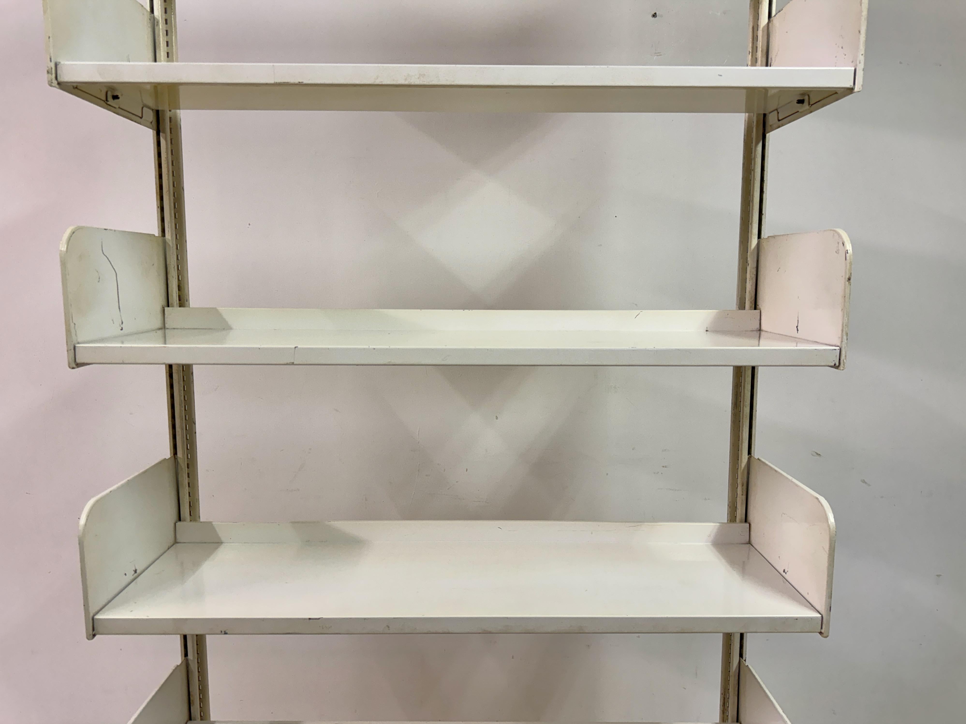 Industrial Congresso Bookcase or Shelving System in White Steel by Lips Vago In Good Condition For Sale In London, London