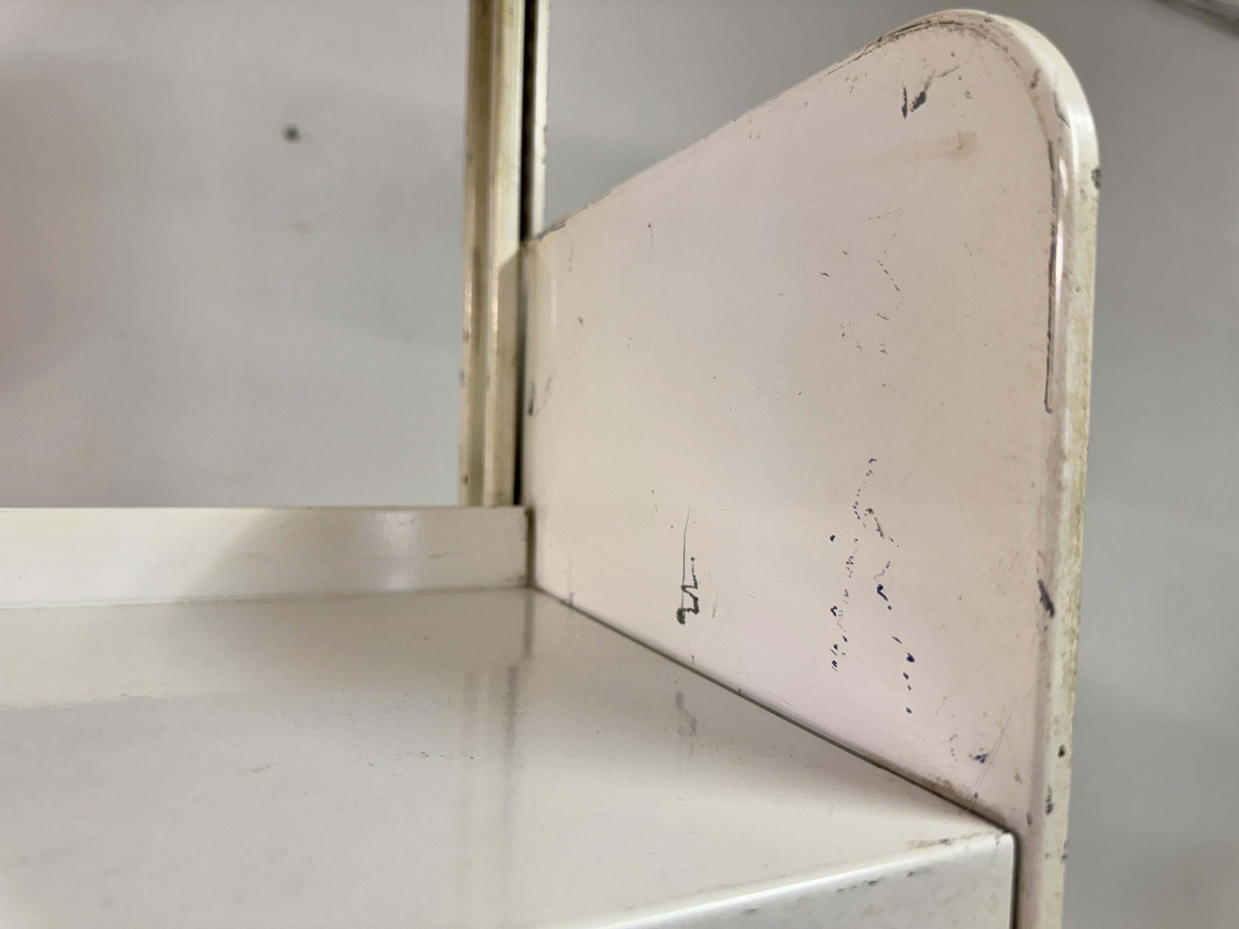 Industrial Congresso Bookcase or Shelving System in White Steel by Lips Vago For Sale 3