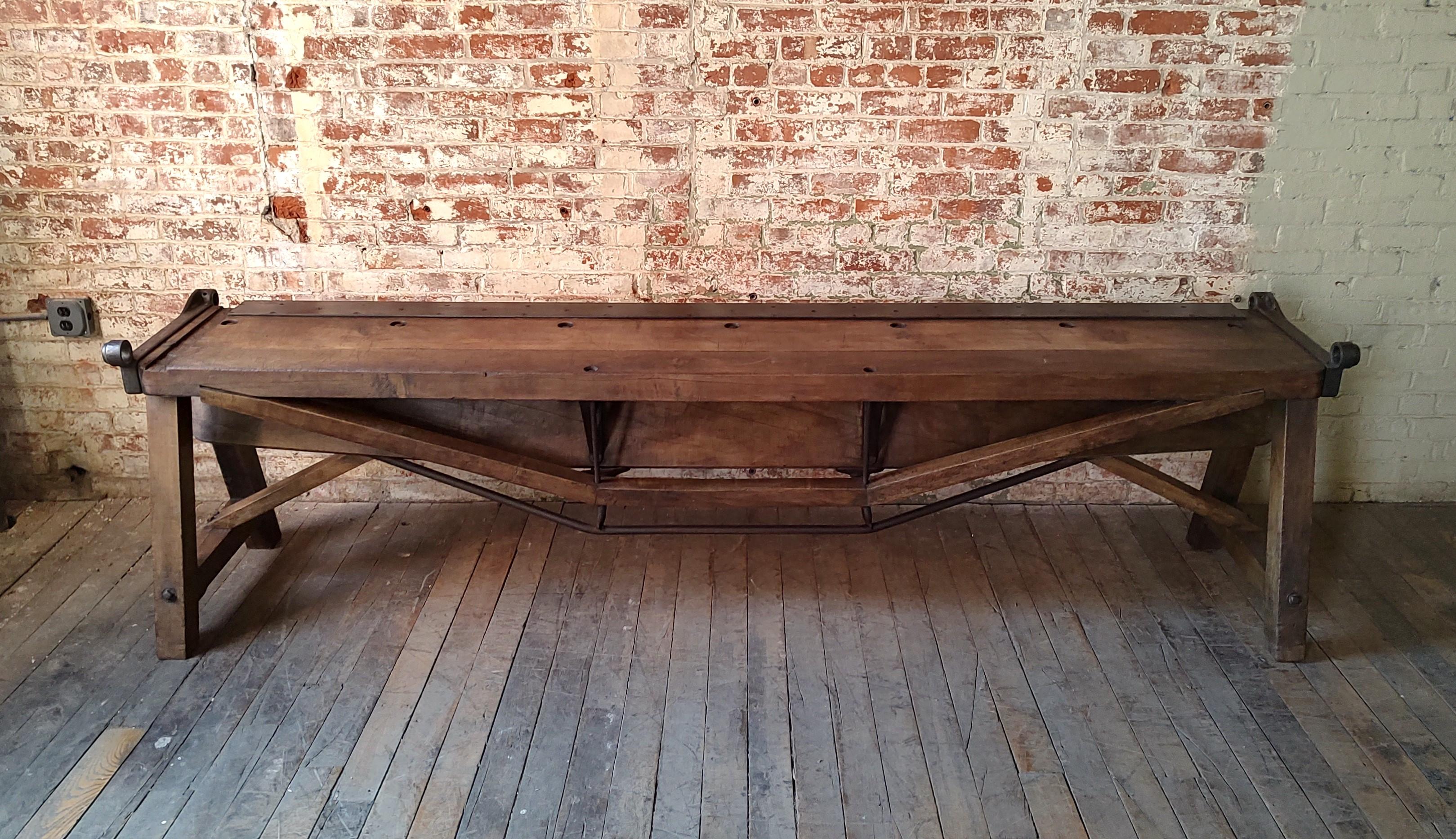 American Industrial Console / Sofa Table For Sale