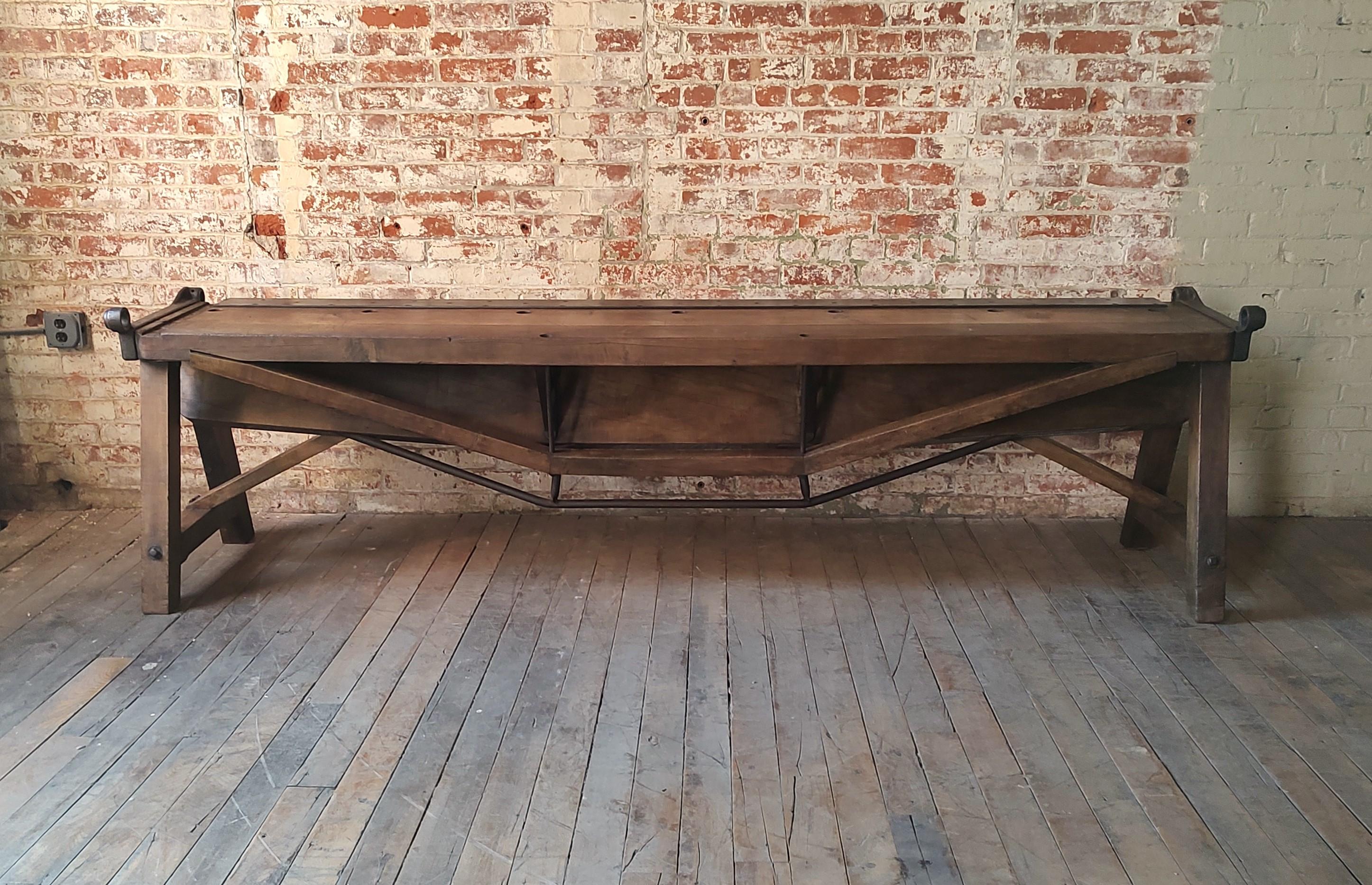 Industrial Console / Sofa Table In Good Condition For Sale In Oakville, CT