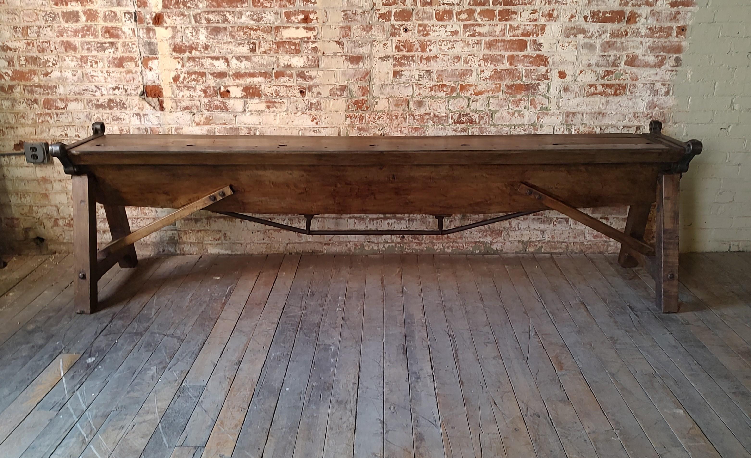 20th Century Industrial Console / Sofa Table For Sale