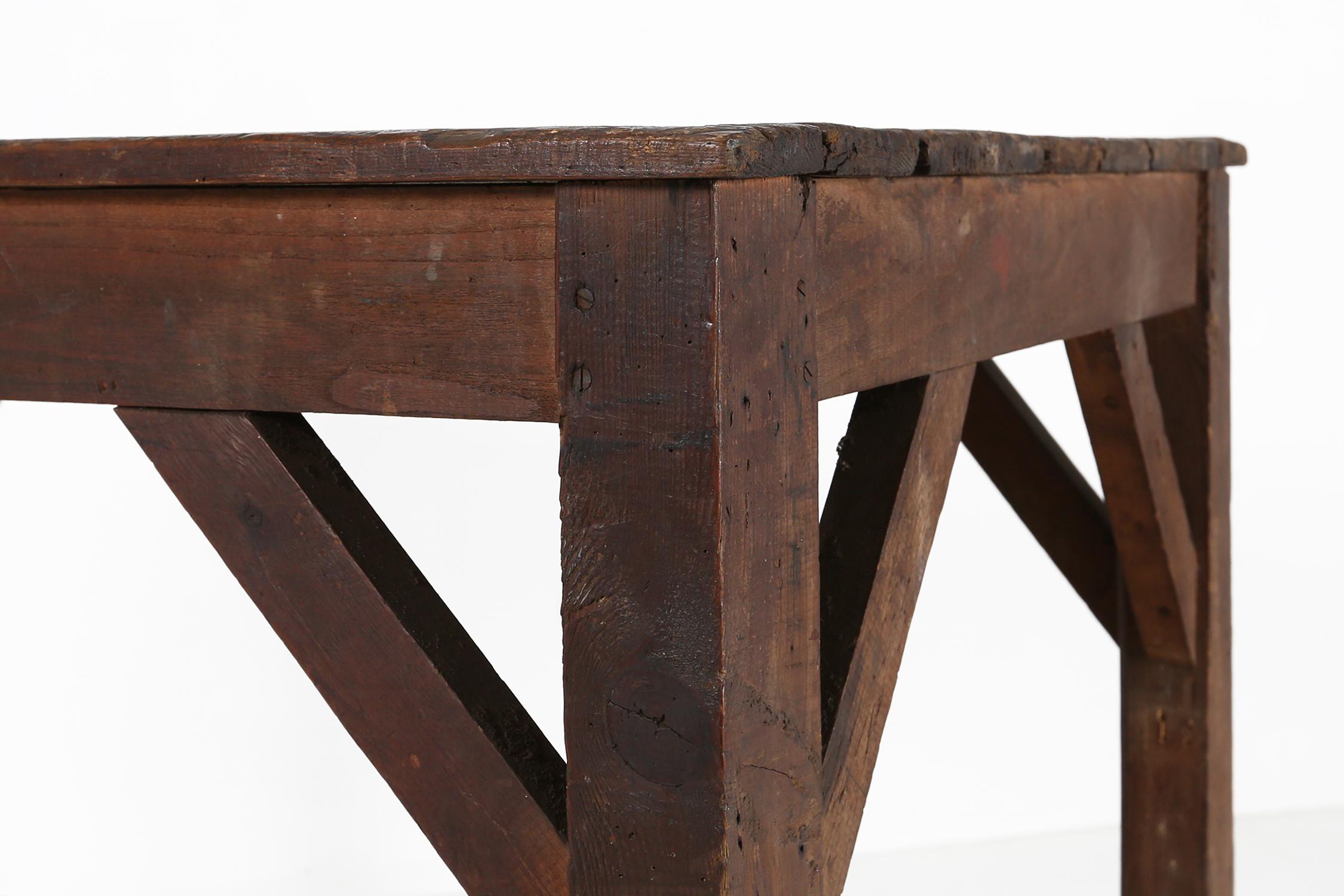 Industrial Console Table Ca.1920 For Sale 7