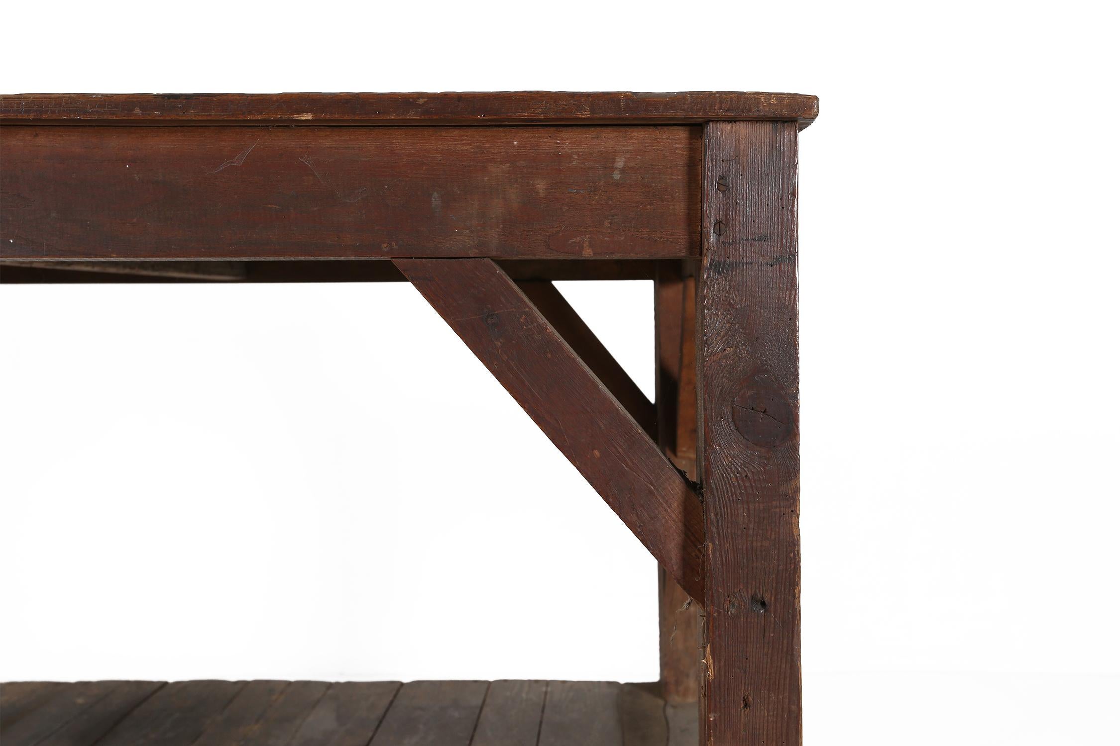 Early 20th Century Industrial Console Table Ca.1920 For Sale