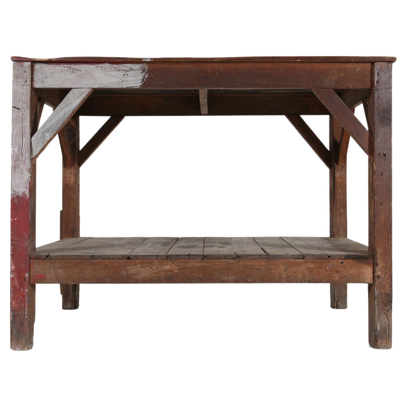 Industrial Console Table Ca.1920 For Sale