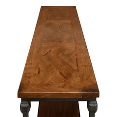 Industrial Console Table with Parquet Top