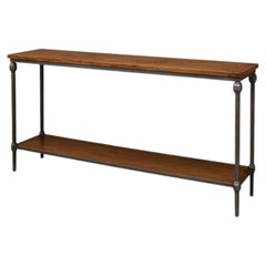Industrial Console Table with Parquet Top