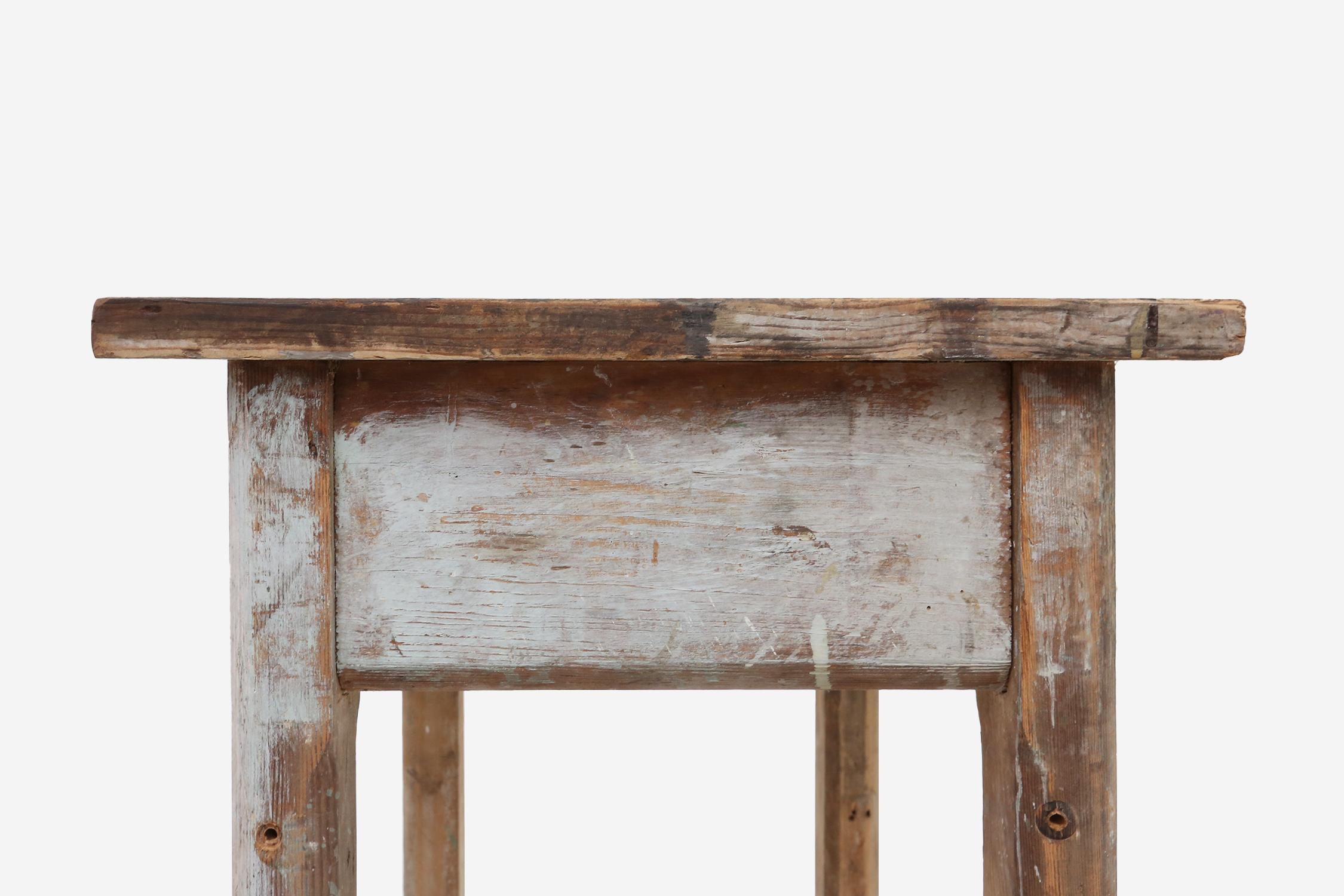 Mid-20th Century Industrial console table with patinated colorful paint, Belgium ca. 1950 For Sale