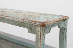 Industrial console with patina of old layers of paint, France ca. 1900