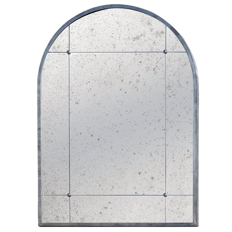 Industrial Contemporary Silver Iron Frame Panelled Rounded Edges Iron Frame Panelled Rounded Edges