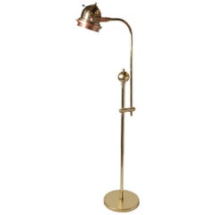Industrial Copper and Brass Floor Lamp