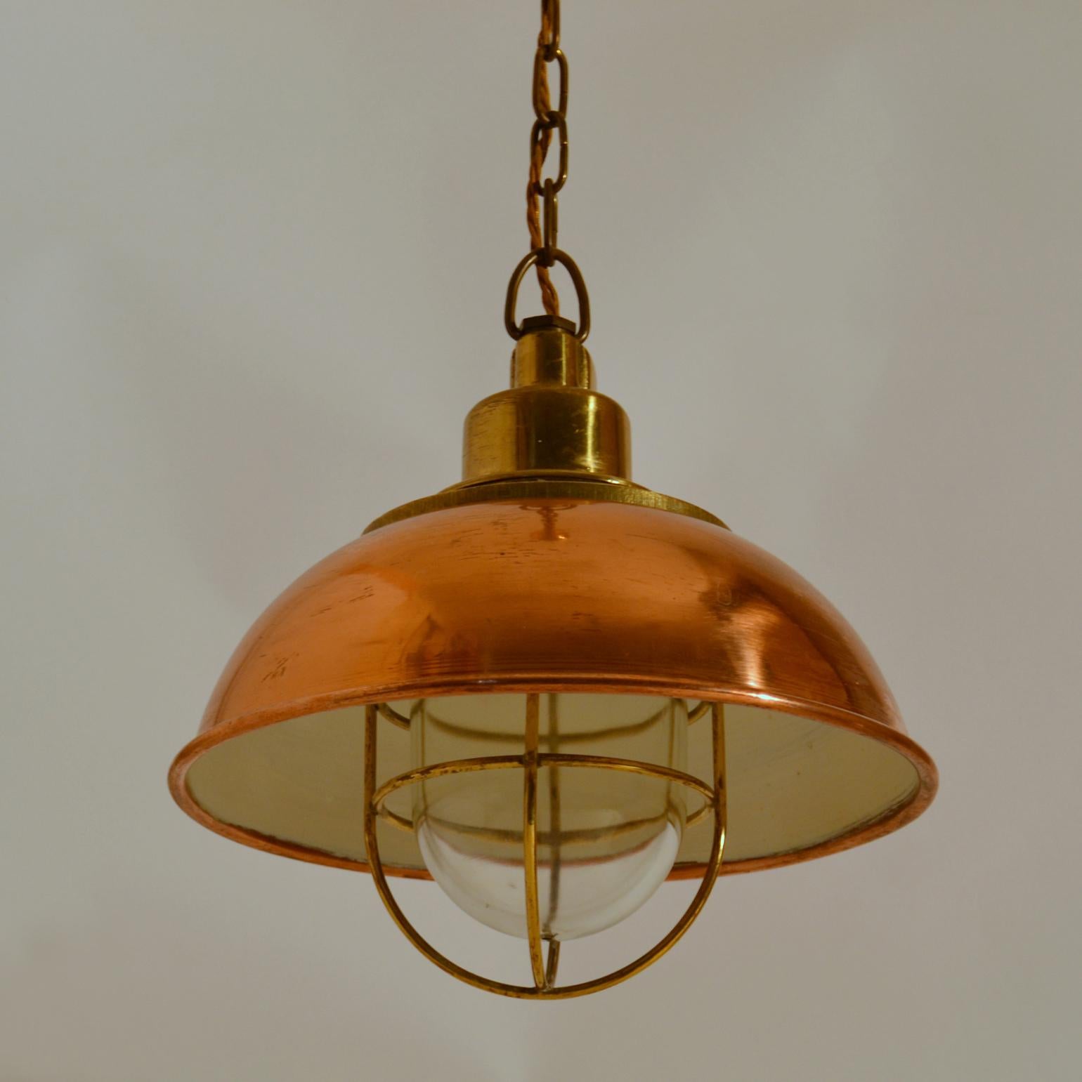 industrial copper pendant light