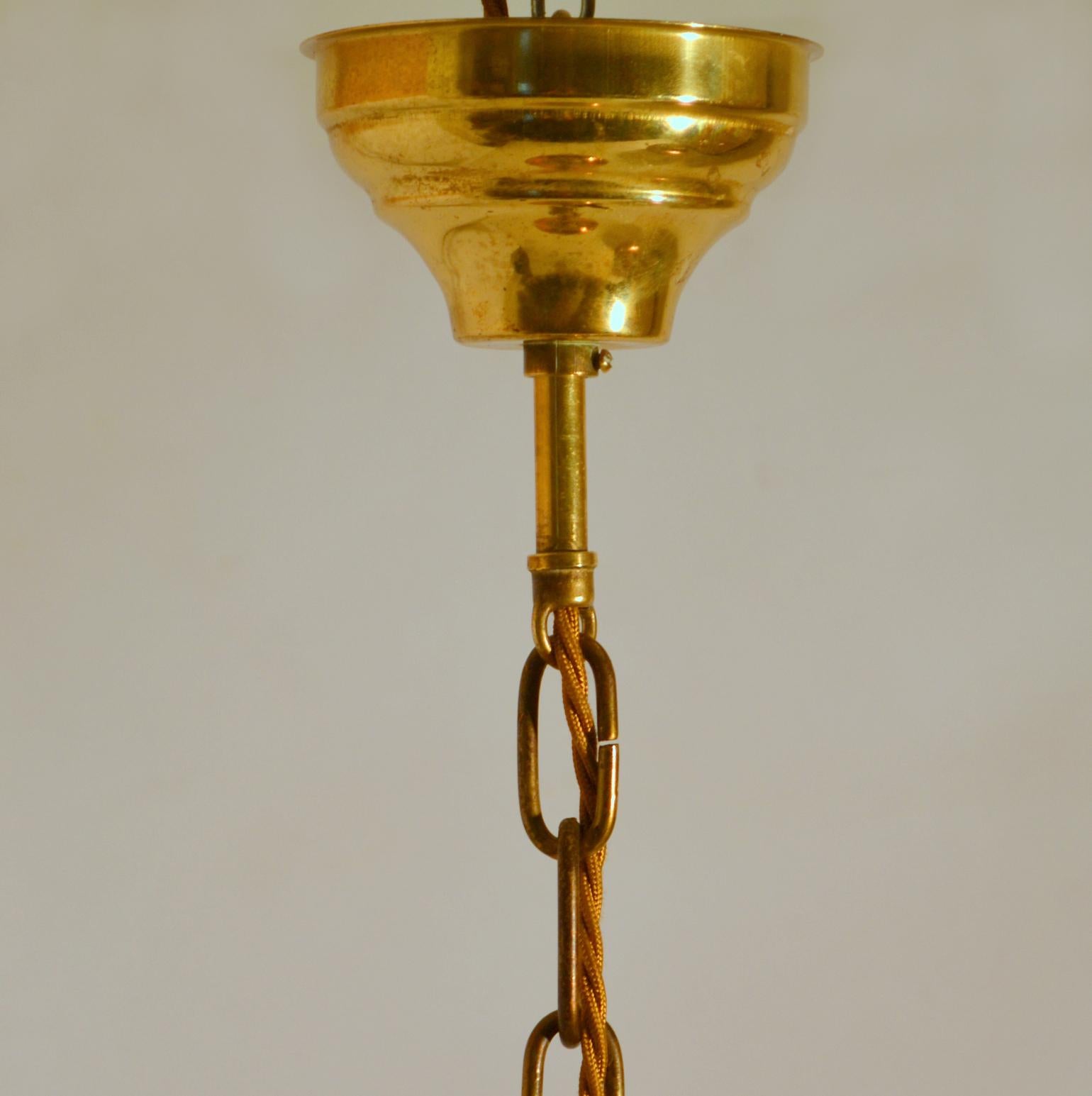 Industrial Copper and Brass Pendant Lamp In Excellent Condition In London, GB