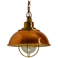 Antique Industrial Copper and Brass Pendant Lamp