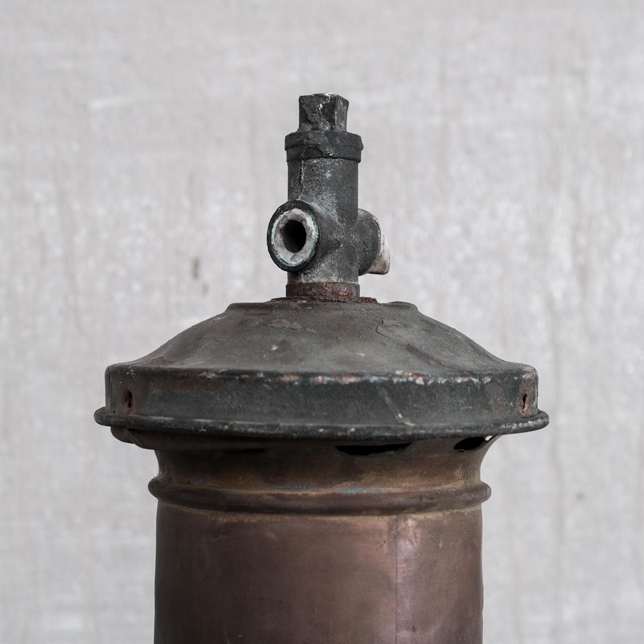Industrial Copper and Glass French Pendant Light For Sale 3