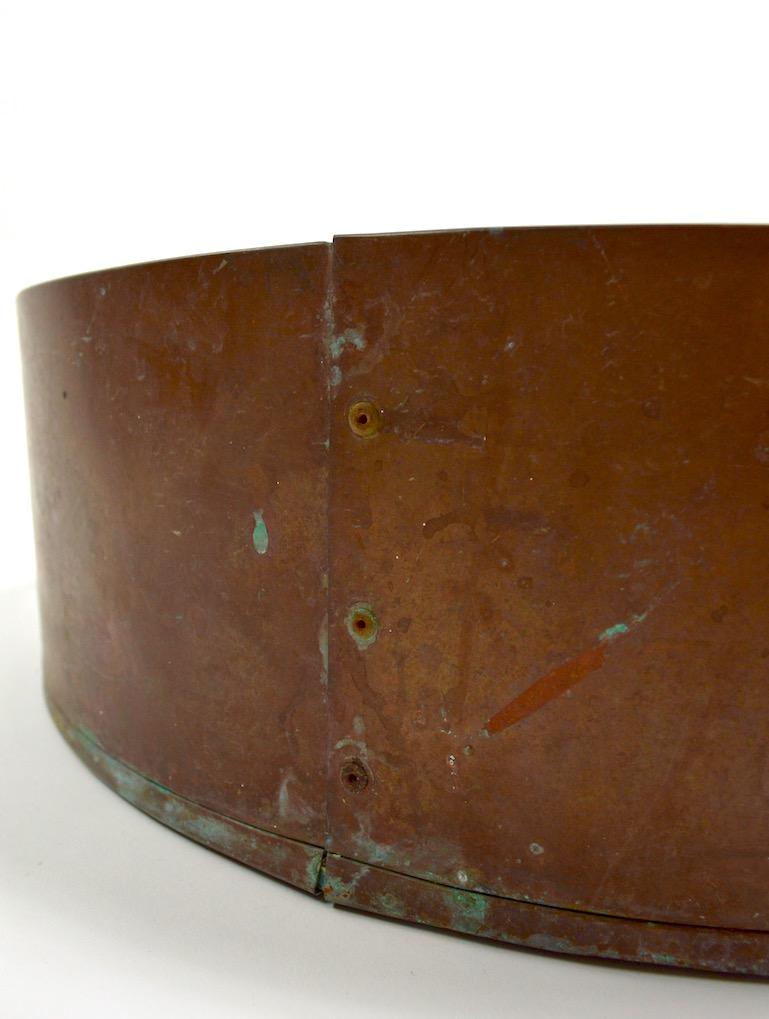 Industrial Copper Bowl Planter Architectural Element 2