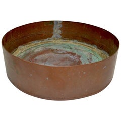 Industrial Copper Bowl Planter Architectural Element