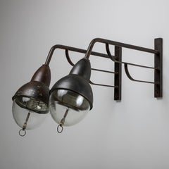 Industrial Copper Holophane Wall Lights