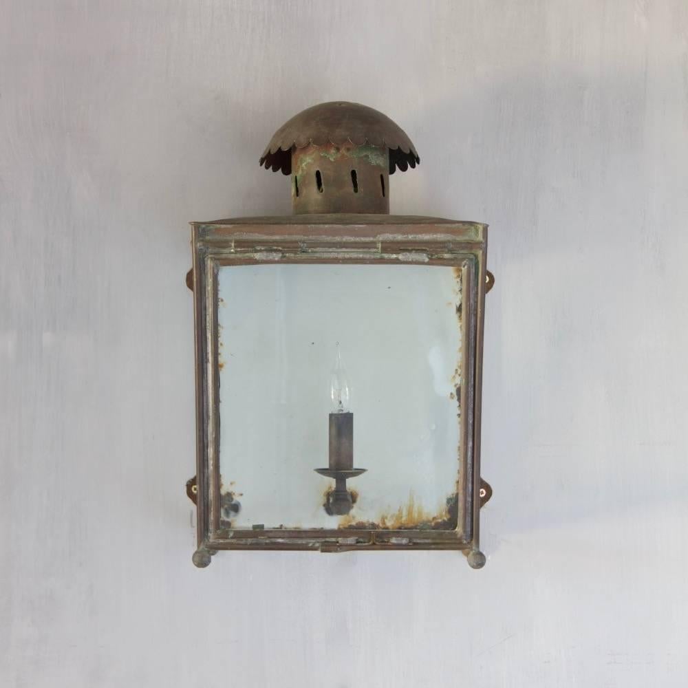 English Industrial Copper Wall Lantern For Sale