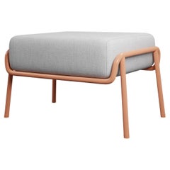 Industrial Coral Finish Ottoman DUV with Cream fabric handcrafted by Murmurio