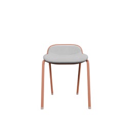 Industrial Coral Finish Stool DUV with Cream fabric handcrafted by Murmurio