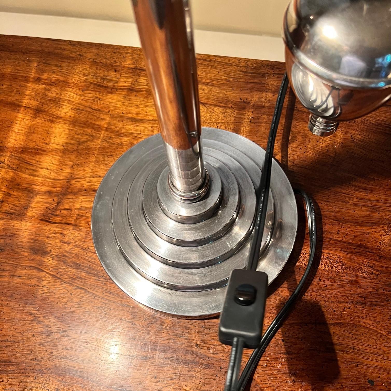 20th Century Industrial Counterweight Pulley Desk Lamp in Brass with Antiqued Silver Finish For Sale