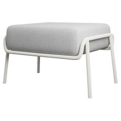 Industrial Cream Finish Ottoman DUV with Cream fabric handcrafted by Murmurio