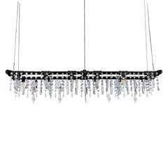 industrial crystal chandelier Industrial Crystal Pipe Banqueting Chandelier - Tribeca Collection