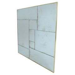 Industrial Custom-Made Artisanal Mirror Hand-Aged Authentic Brass Finish Frame L