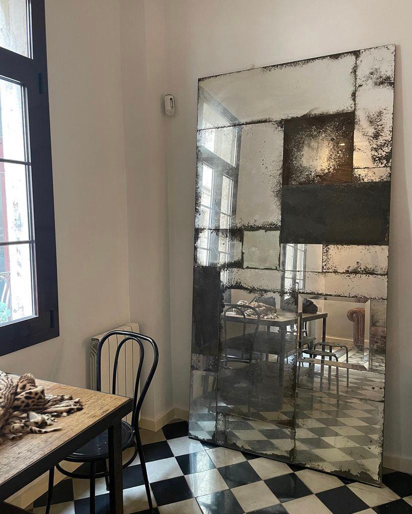 Industrial Custom Made Artisanal Mirrors Hand-Aged Authentic Finish Frameless L In New Condition For Sale In Alcoy, Alicante