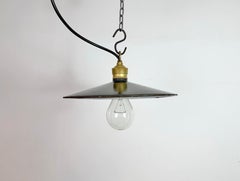 Lampada industriale con smalto blu scuro, anni '30