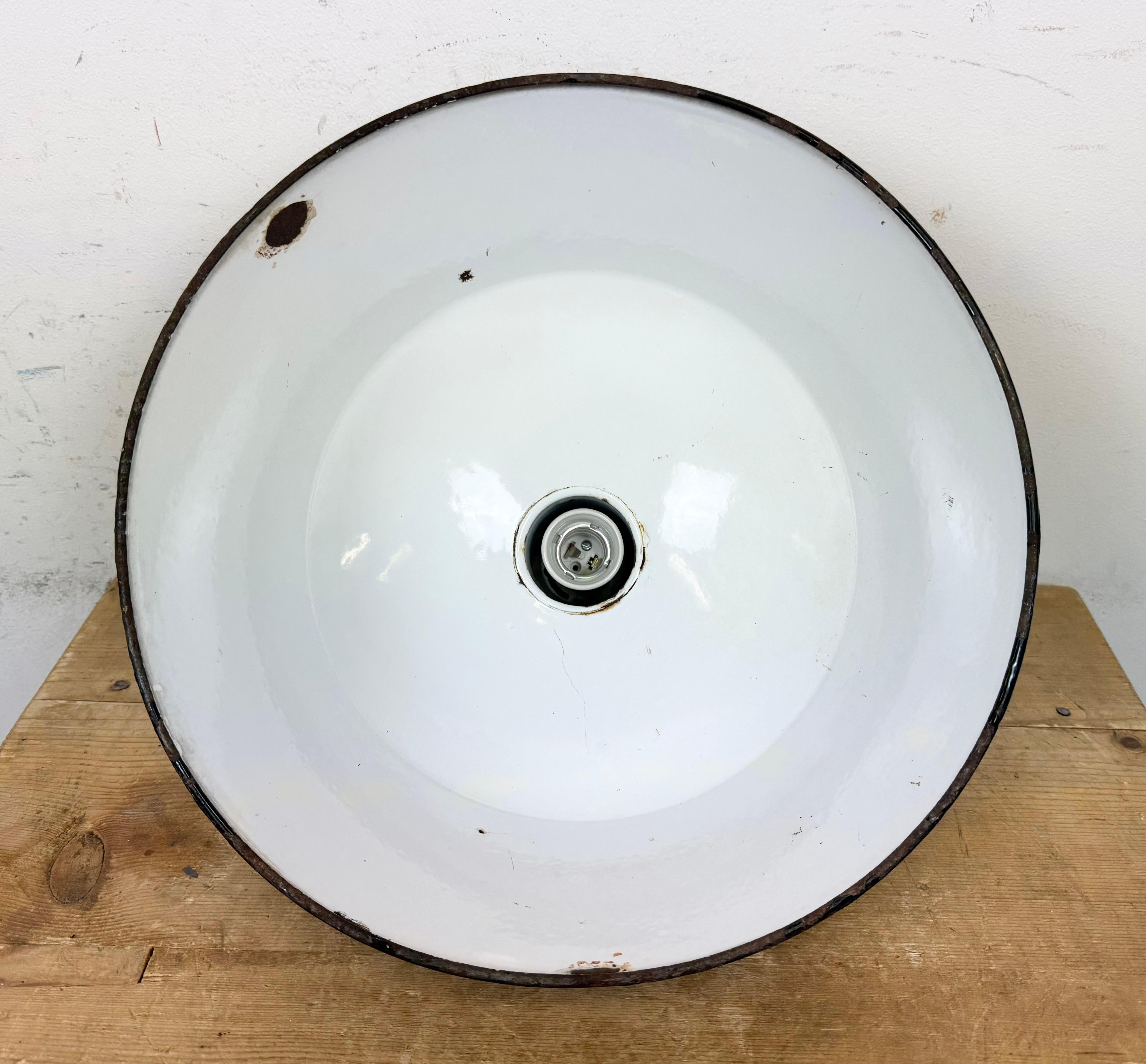 Lampe à suspension industrielle en émail bleu foncé d'EMAX, années 1960 en vente 8