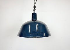 Industrial Dark Blue Enamel Pendant Lamp from EMAX, 1960s