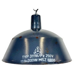 Industrial Dark Blue Enamel Pendant Lamp from EMAX, 1960s