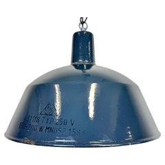 Industrial Dark Blue Enamel Pendant Lamp from EMAX, 1960s